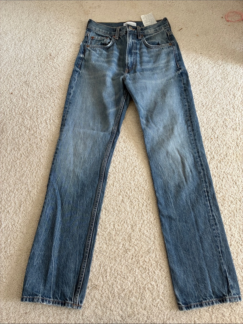 Zara Women's Straight-Leg Jeans in Faded Blue